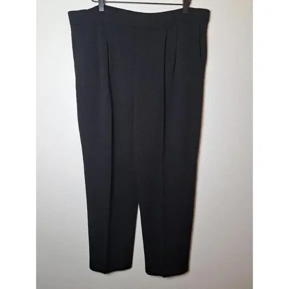ST. JOHN BASICS Santana Knit Cardigan And Pants Black Military Gold Button M